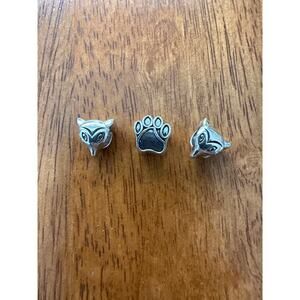 Silver-Tone Animal Themed Bead Charms – Set of 3 (European Bracelet Style